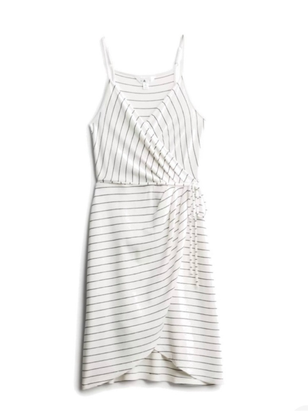 41 Hawthorn White and Black Striped Midi Wrap Dress